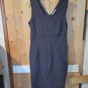 Cleo Vintage Navy and White Polkadot Dress
